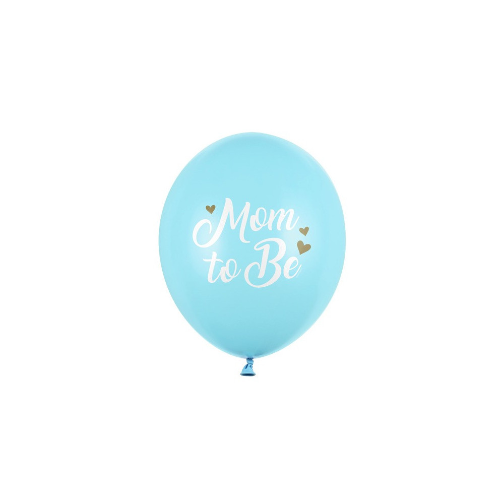Latex balloons, Mom to Be - Pastel Light Blue, 30 cm, 6 pcs.