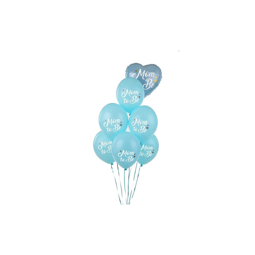 Latex balloons, Mom to Be - Pastel Light Blue, 30 cm, 6 pcs.