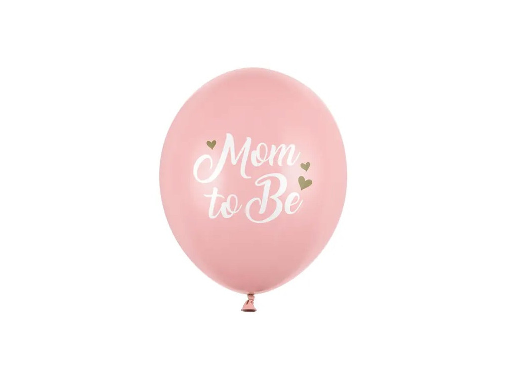 Balony lateksowe, Mom to Be - pastelowe różowe, 30 cm, 6 szt.