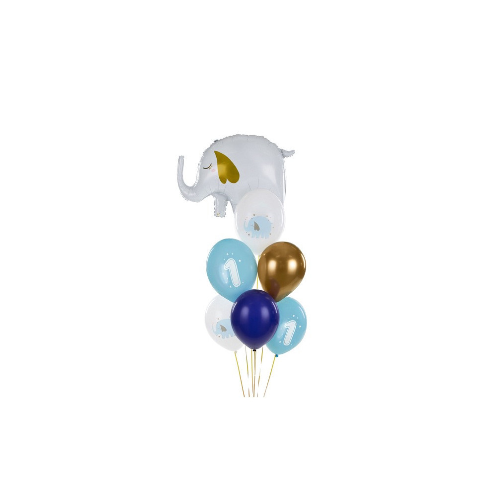 Latex balloons, 1 st Birthday - Pastel Light Blue, 30 cm, 6 pcs.