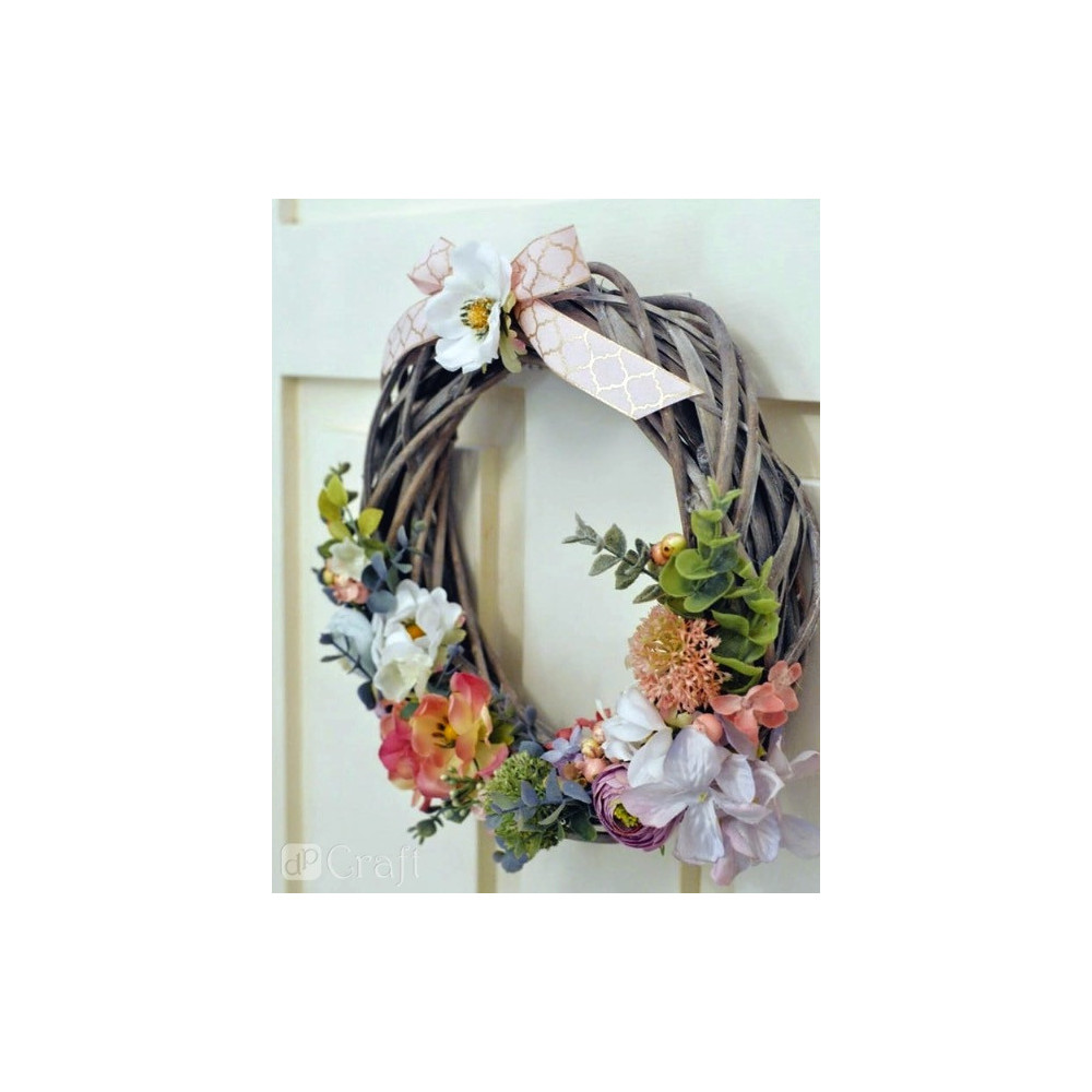 Braided wreath, base for garlands - DpCraft - grey, 36 cm