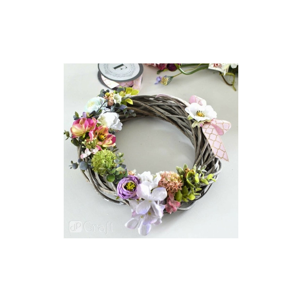 Braided wreath, base for garlands - DpCraft - grey, 36 cm