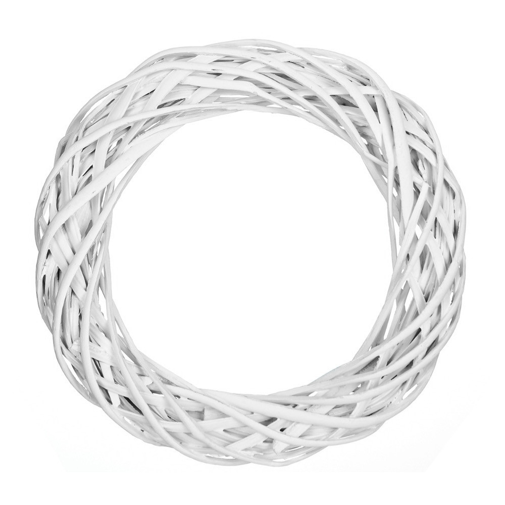 Braided wreath, base for garlands - DpCraft - white, 36 cm