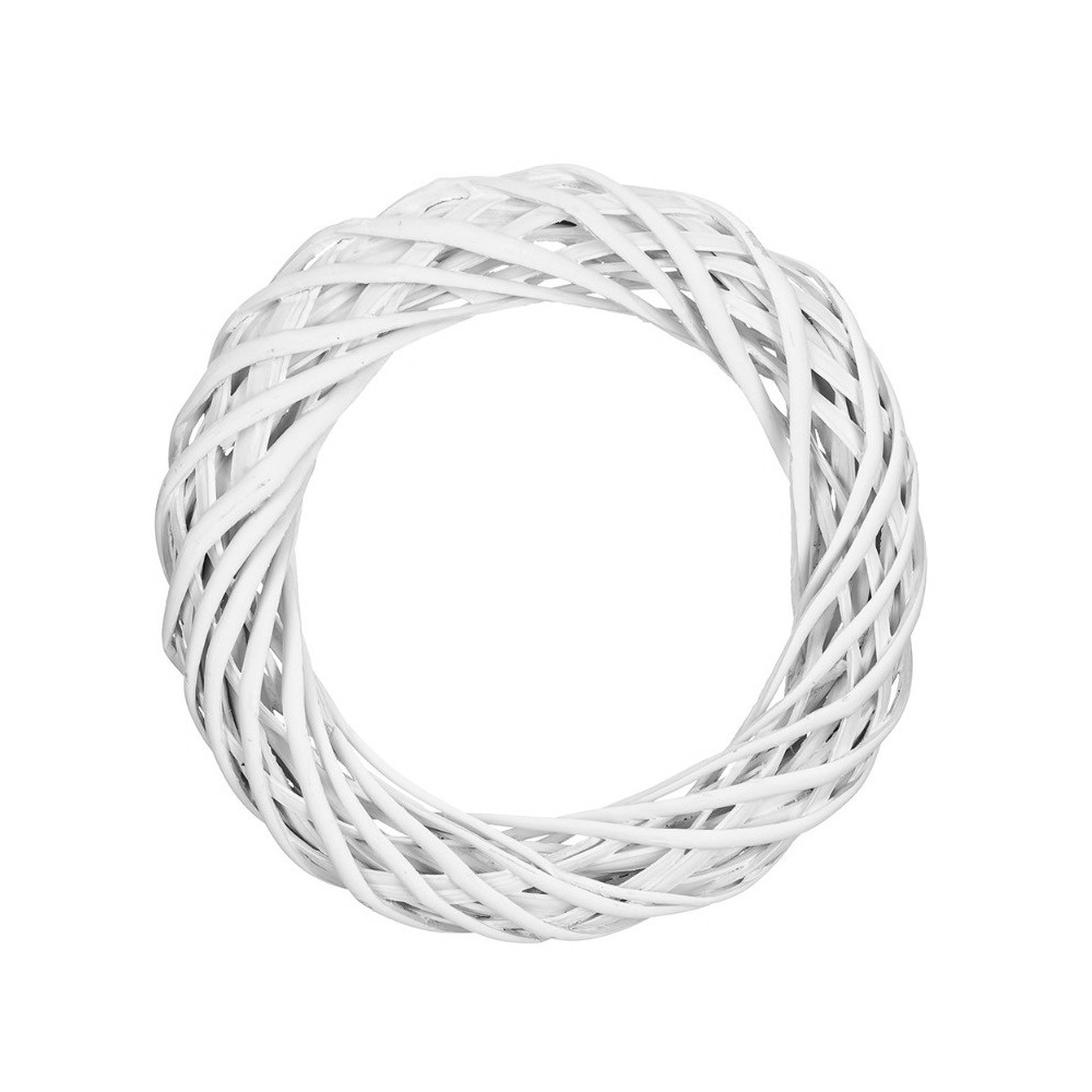 Braided wreath, base for garlands - DpCraft - white, 25 cm