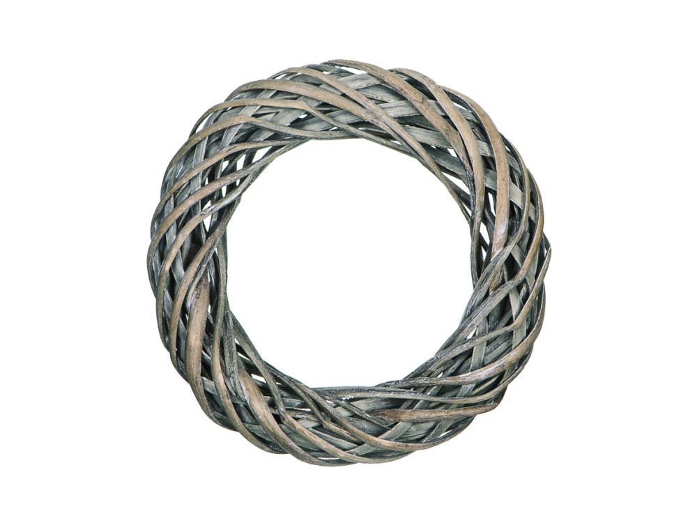 Braided wreath, base for garlands - DpCraft - grey, 25 cm