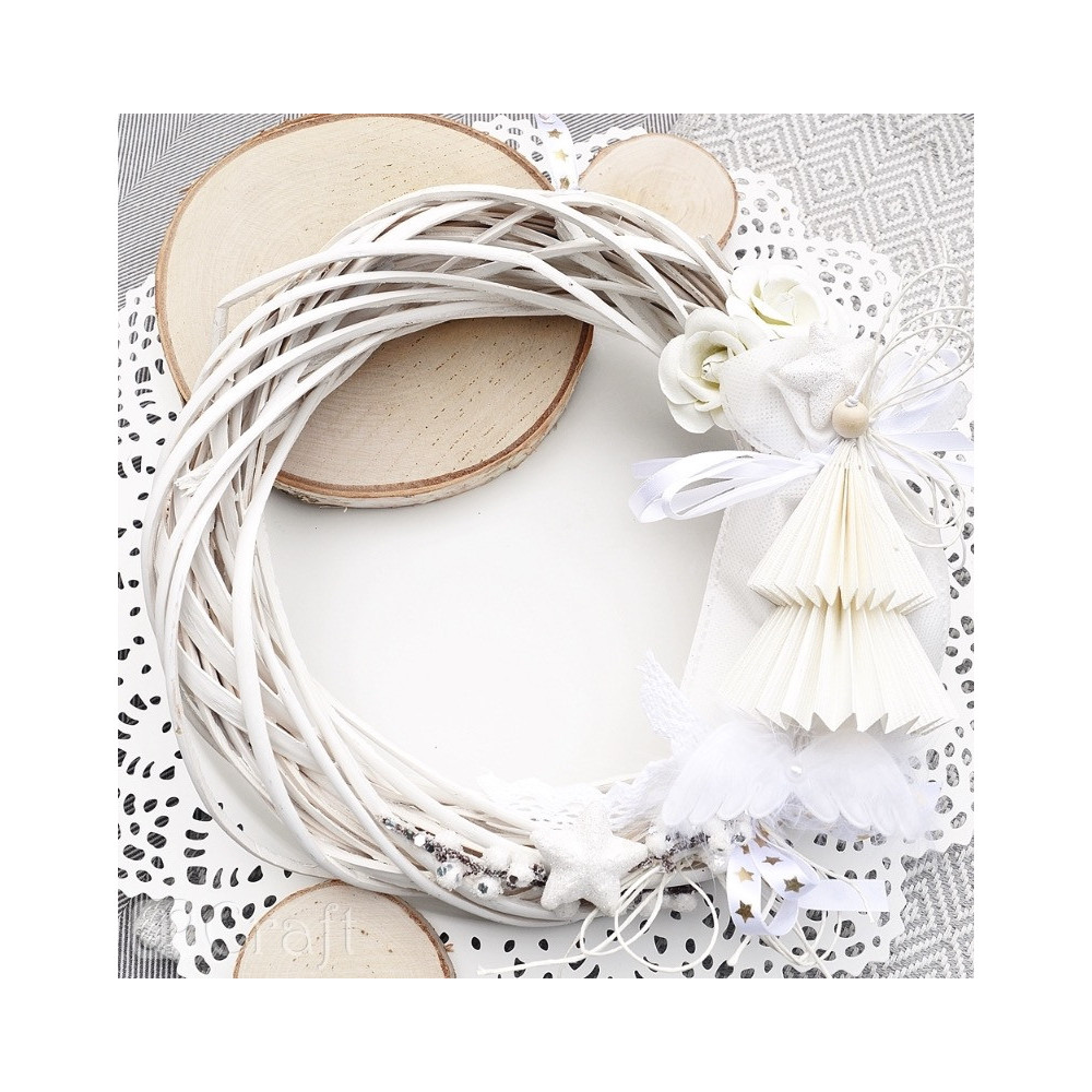Braided wreath, base for garlands - DpCraft - white, 15 cm