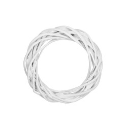 Braided wreath, base for garlands - DpCraft - white, 15 cm