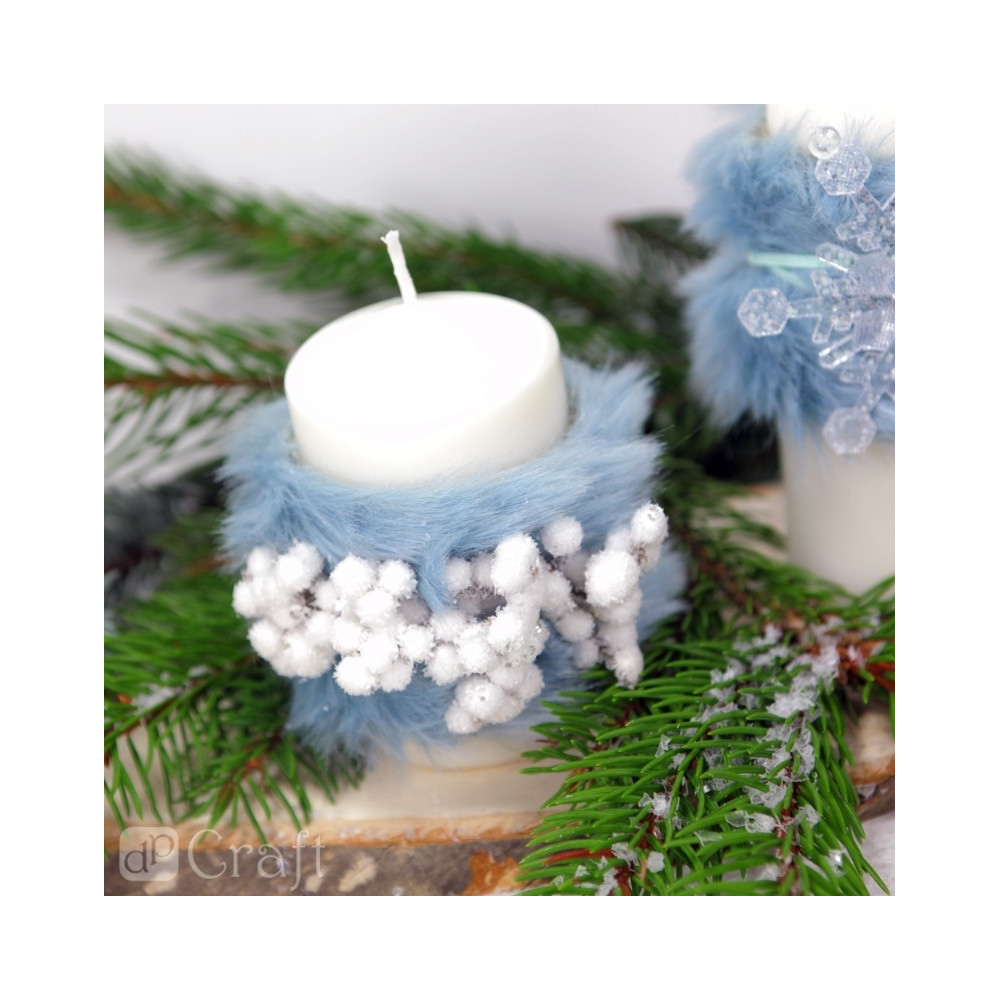 Frosted berries on wires - DpCraft - white, 10 cm, 4 pcs.