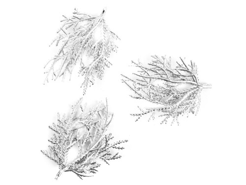 Decorative branches - DpCraft - silver, 9 cm, 3 pcs.
