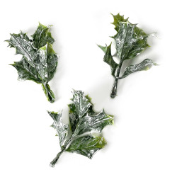 Bleached holly leaves - DpCraft - 7 cm, 3 pcs.
