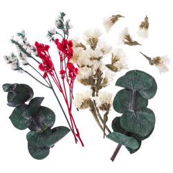 Suszone kwiaty dekoracyjne - DpCraft - ecru/róż, 5-10 cm