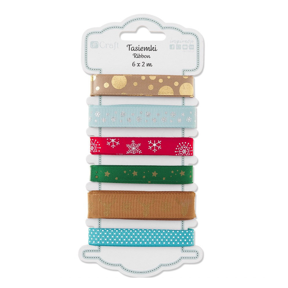 Decorative ribbons, Lovable Christmas - DpCraft - 6 pcs. x 2 m