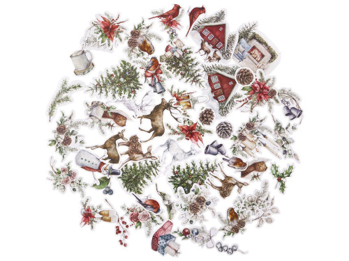 Paper shapes - DpCraft - Lovable Christmas, 49 pcs.