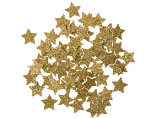 Foam stickers with glitter, Stars - DpCraft - gold, 70 pcs.