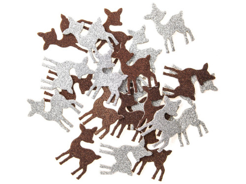 Foam stickers with glitter, Roe Deer - DpCraft - 30 pcs.