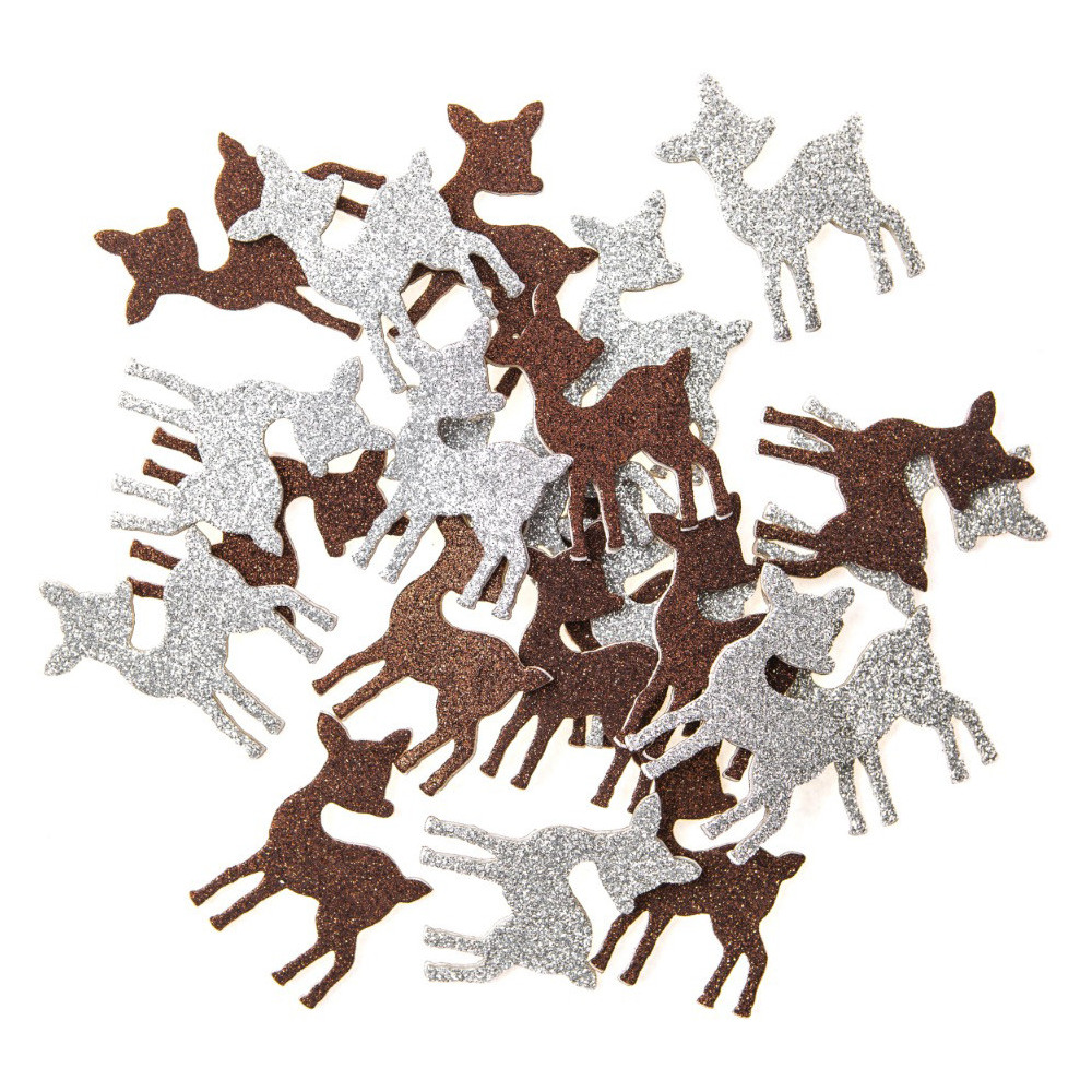 Foam stickers with glitter, Roe Deer - DpCraft - 30 pcs.
