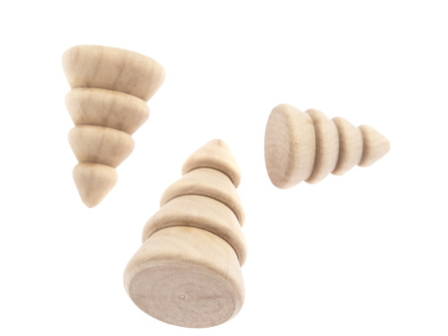 Wooden Christmas trees - DpCraft - natural, 3 pcs.