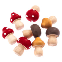 Wooden autumn mushrooms - DpCraft - multicolor, 8 pcs.