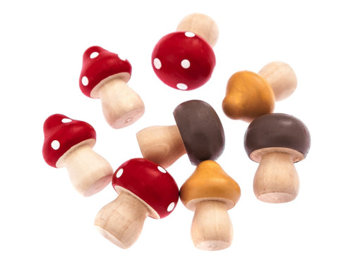 Wooden autumn mushrooms - DpCraft - multicolor, 8 pcs.