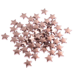 Star beads - DpCraft - rose gold, 1 cm, 60 pcs.