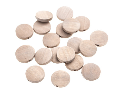 Koraliki drewniane monety - DpCraft - naturalne, 2 cm, 20 szt.