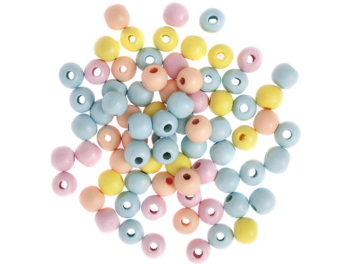 Wooden beads - DpCraft - pastel, 12 mm, 40 g
