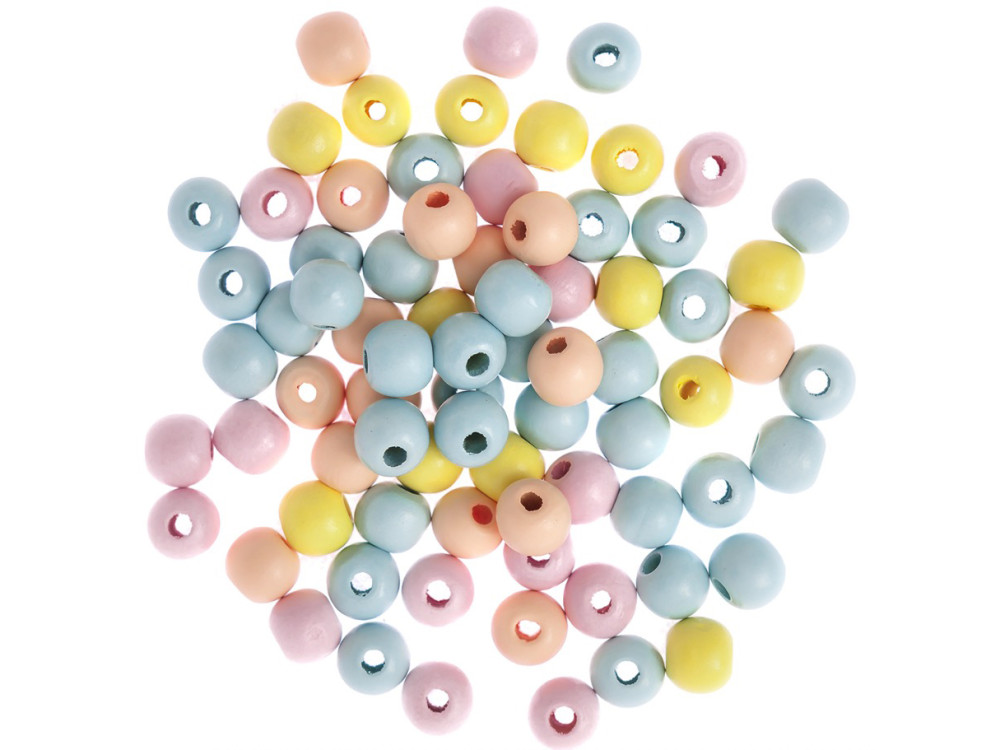 Wooden beads - DpCraft - pastel, 12 mm, 40 g
