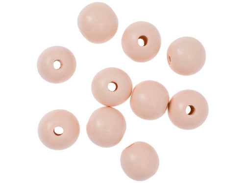 Wooden beads - DpCraft - powder pink, 2,5 cm, 10 pcs.