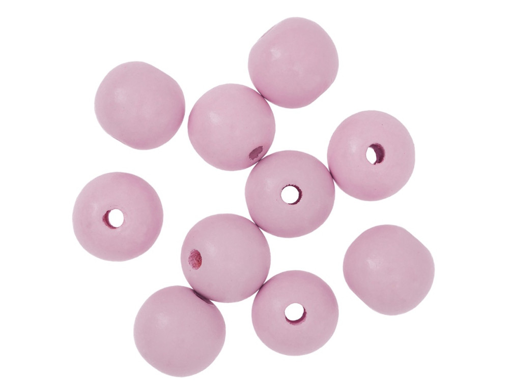 Wooden beads - DpCraft - lilac, 2,5 cm, 10 pcs.