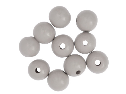 Wooden beads - DpCraft - grey, 2,5 cm, 10 pcs.