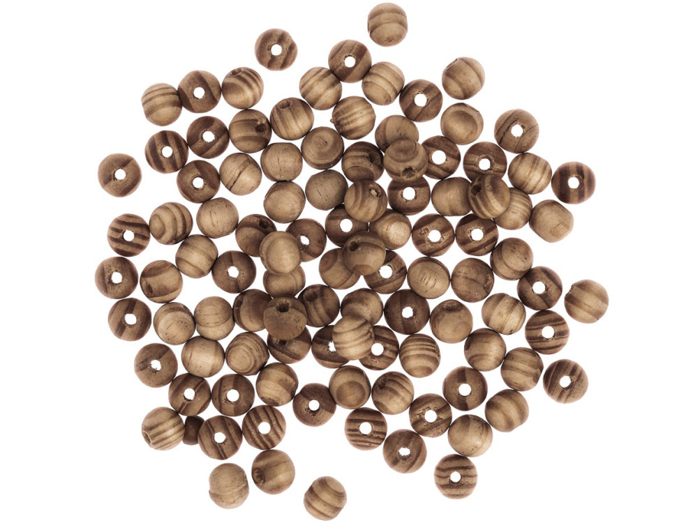 Wooden beads - DpCraft - light pine, 1 cm, 100 pcs.