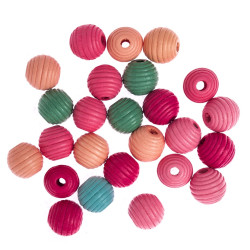 Wooden milled beads -...