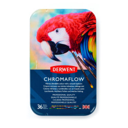 Set of Chromaflow colored pencils in metal tin - Derwent - 36 colors