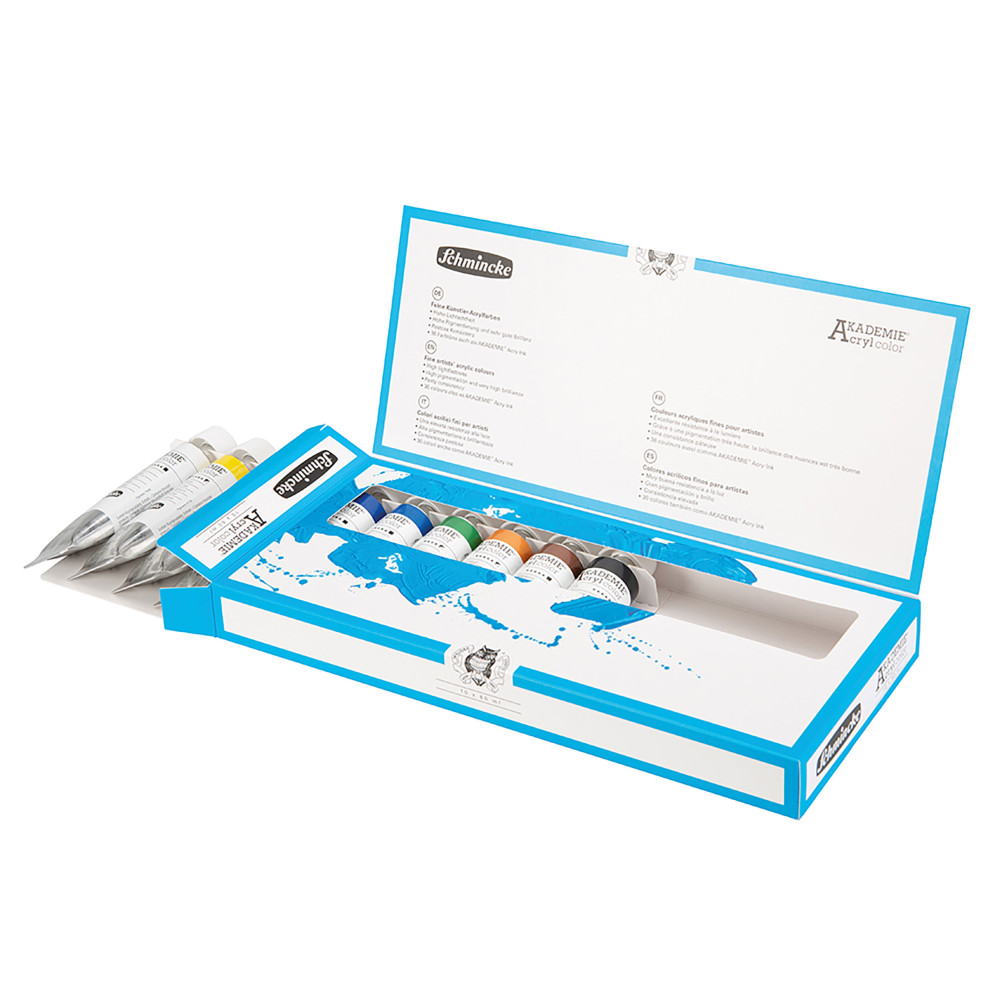 Set of Akademie acrylic paints - Schmincke - 10 x 60 ml
