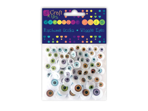 Assorted natural wiggle eyes - DpCraft - natural, 72 pcs.