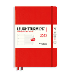 Weekly Planner & Notebook 2023 - Leuchtturm1917 - Red, hard cover, A5