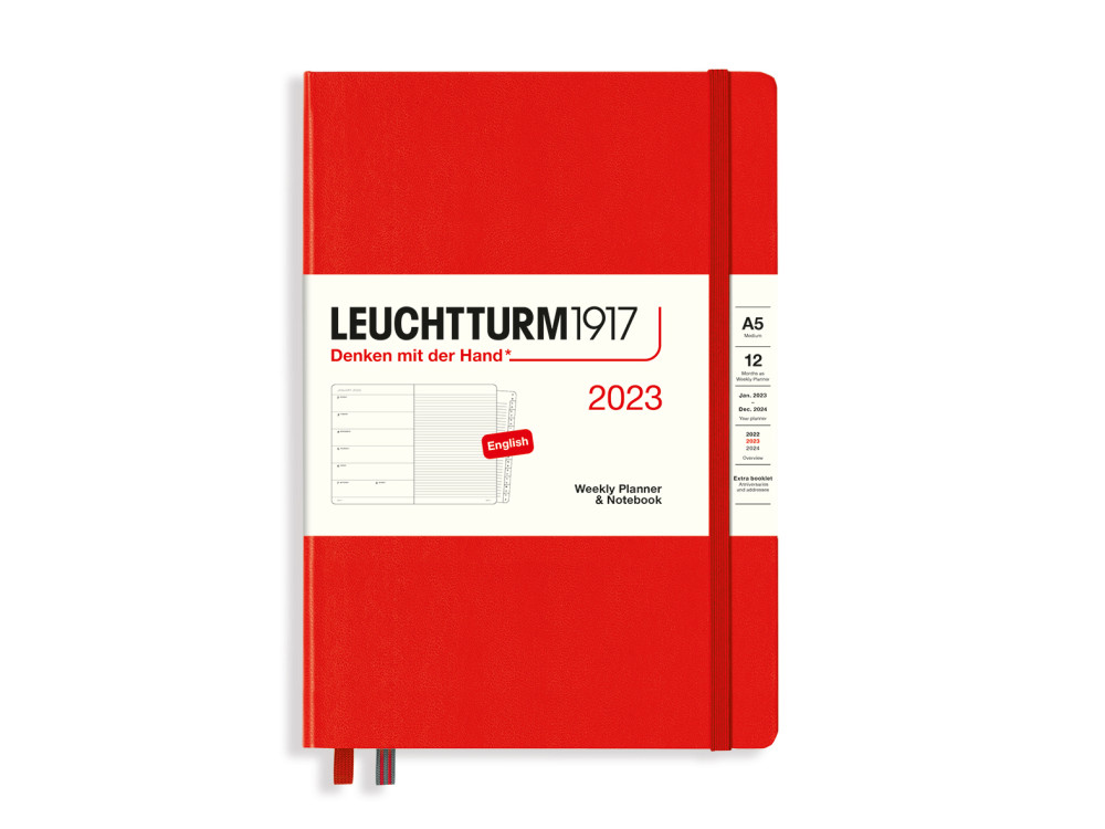 Weekly Planner & Notebook 2023 - Leuchtturm1917 - Red, hard cover, A5
