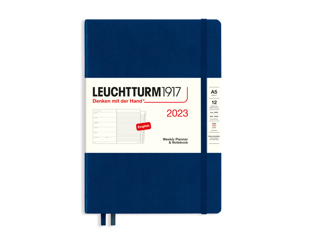 Weekly Planner & Notebook 2023 - Leuchtturm1917 - Navy, hard cover, A5