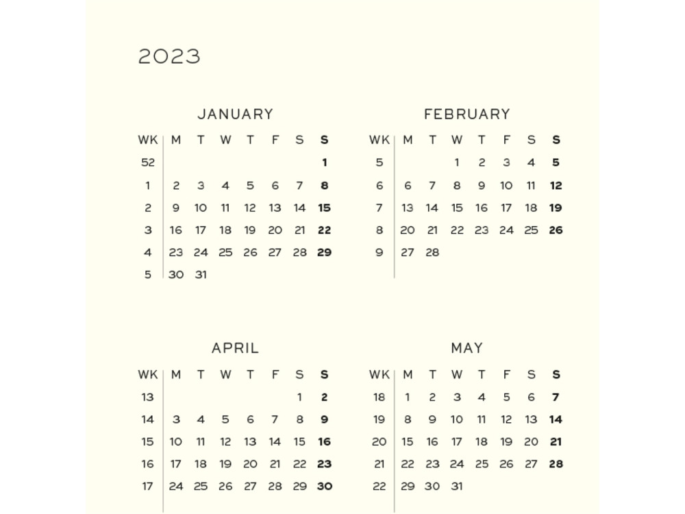 Weekly Planner 2023 - Leuchtturm1917 - Black, horizontal, hard cover, A4+