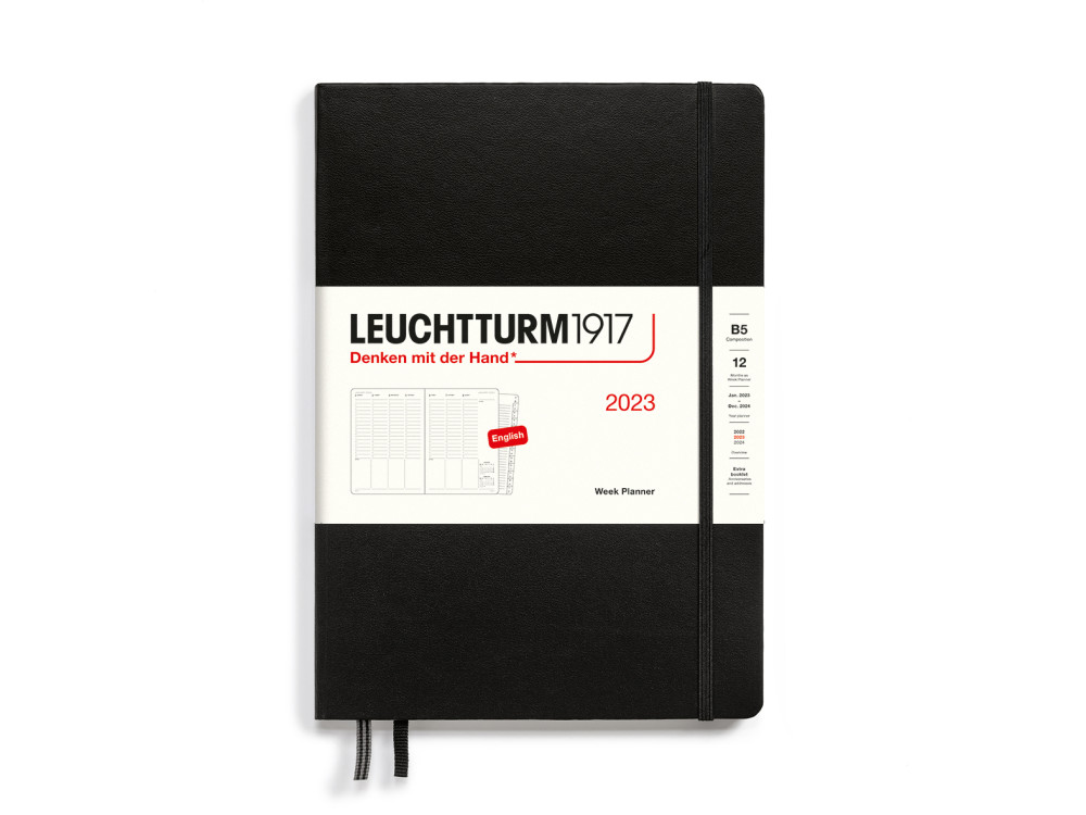 Weekly Planner 2023 - Leuchtturm1917 - Black, vertical, hard cover, B5