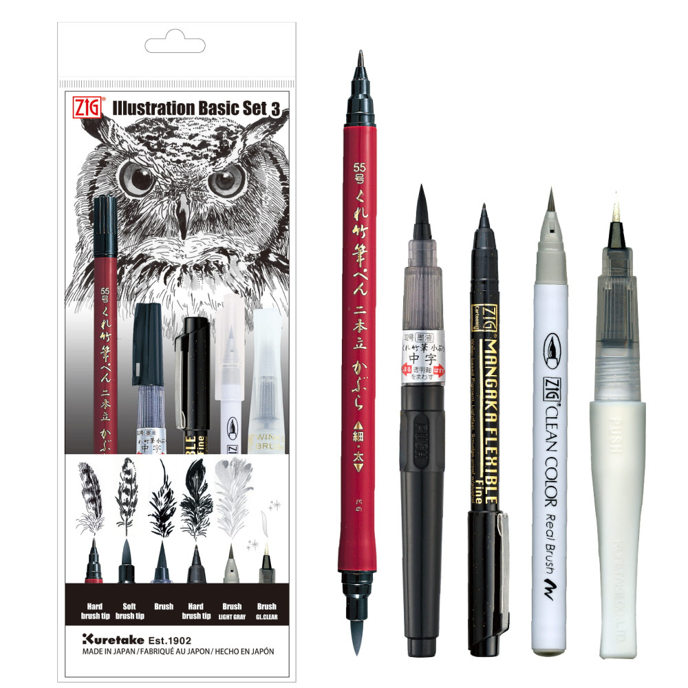 Inktober 2022 Ilustration Basic Set 3 - Kuretake - 5 pcs.