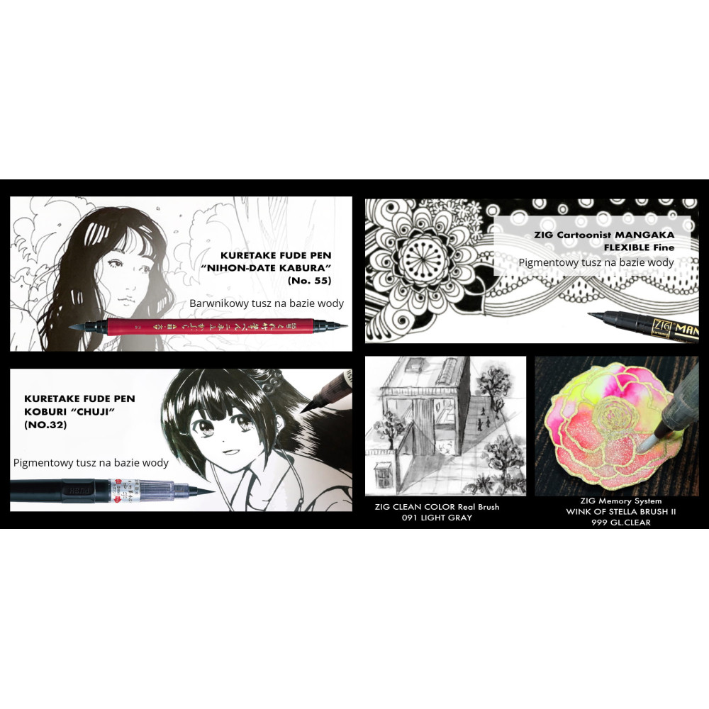 Inktober 2022 Ilustration Basic Set 3 - Kuretake - 5 pcs.