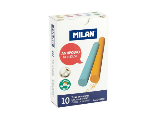 Blackboard school chalks - Milan - multicolor, round, 10 pcs.