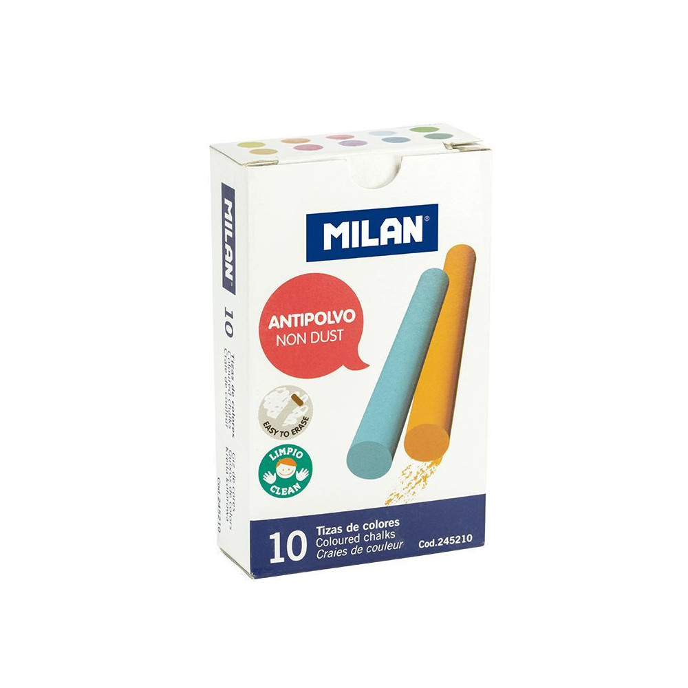 Blackboard school chalks - Milan - multicolor, round, 10 pcs.