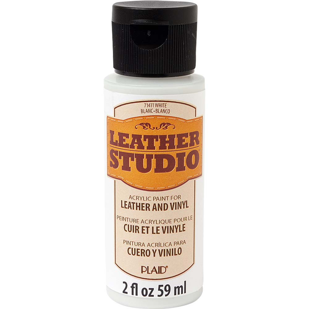 Farba do skór i winylu Leather Studio - Plaid - White, 59 ml