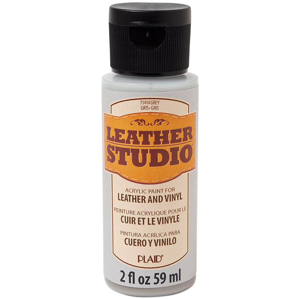 Farba do skór i winylu Leather Studio - Plaid - Grey, 59 ml