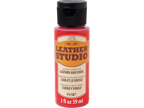 Farba do skór i winylu Leather Studio - Plaid - Red, 59 ml