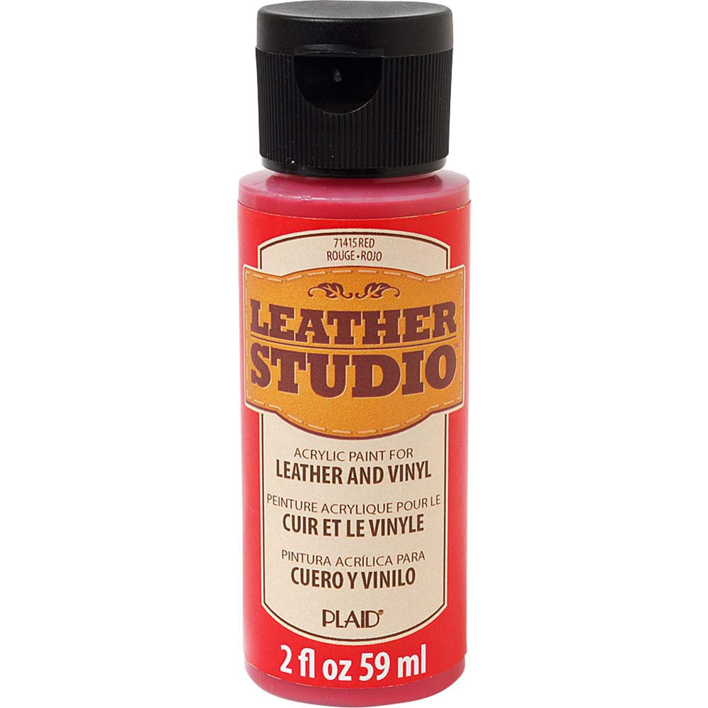 Farba do skór i winylu Leather Studio - Plaid - Red, 59 ml