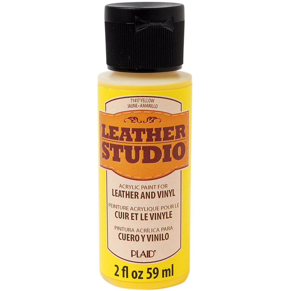 Farba do skór i winylu Leather Studio - Plaid - Yellow, 59 ml