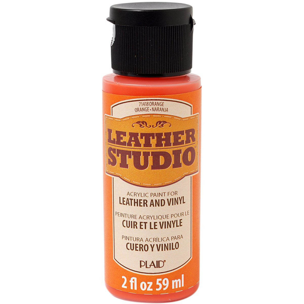 Farba do skór i winylu Leather Studio - Plaid - Orange, 59 ml